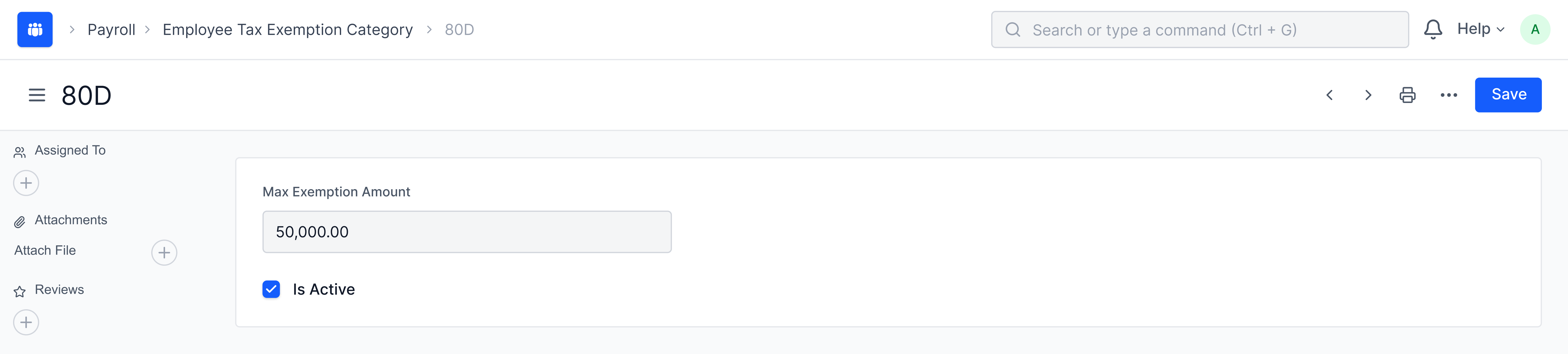 Employee Tax Exemption Category