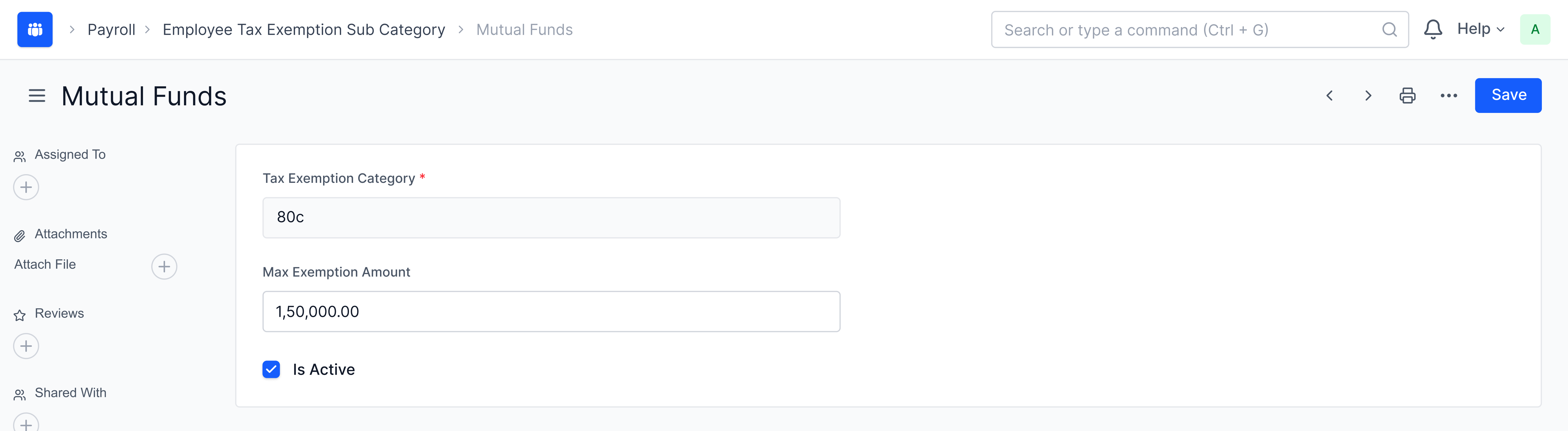 Employee Tax Exemption Category