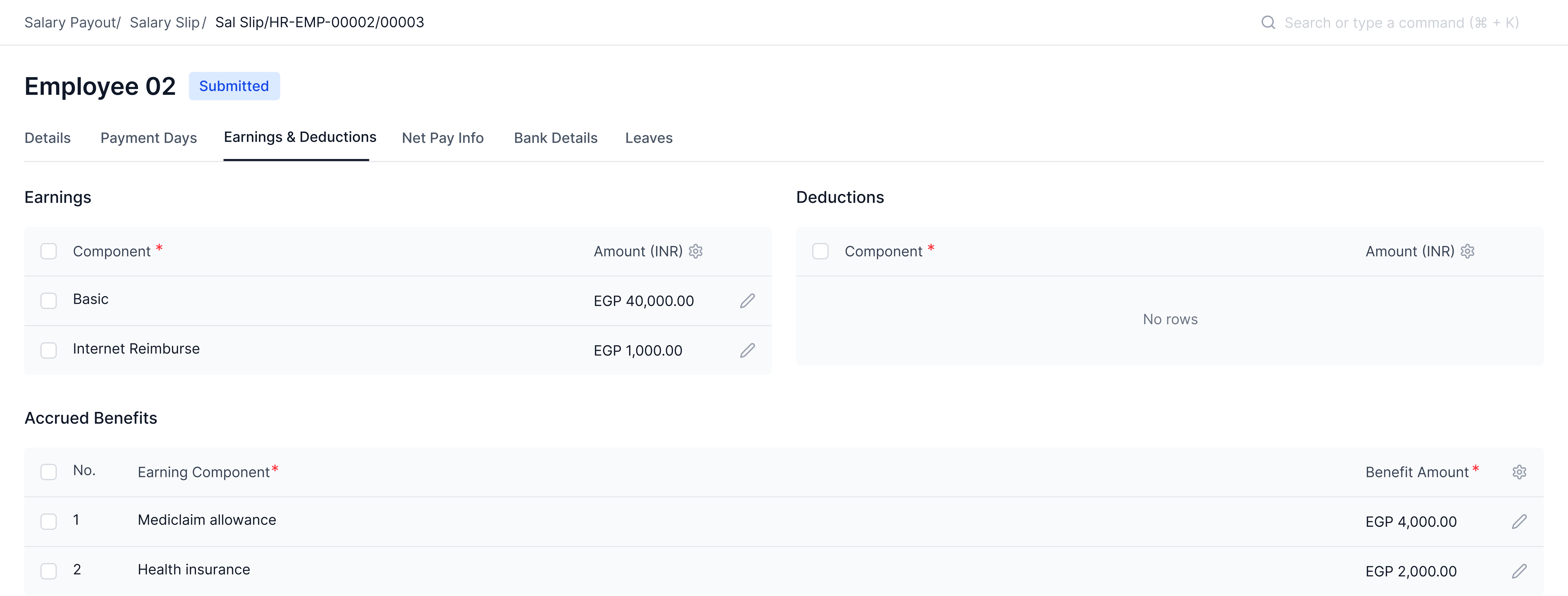 Salary Slip Benefits