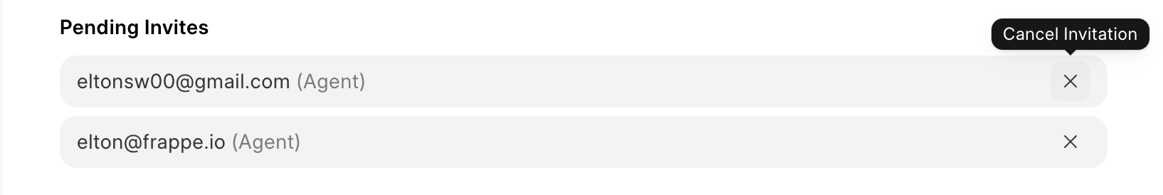 cancel a pending invitation