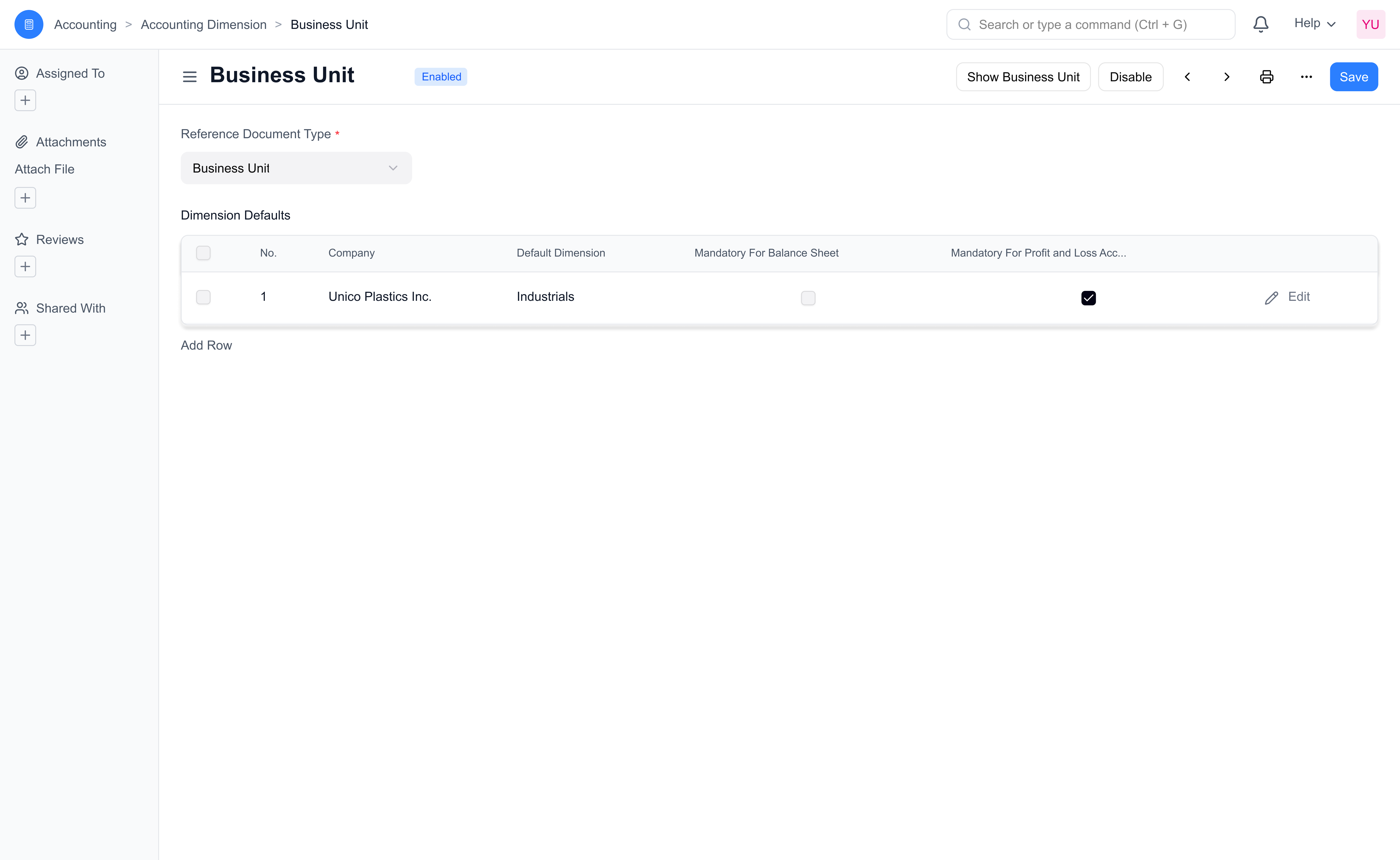 Creating Accounting Dimension
