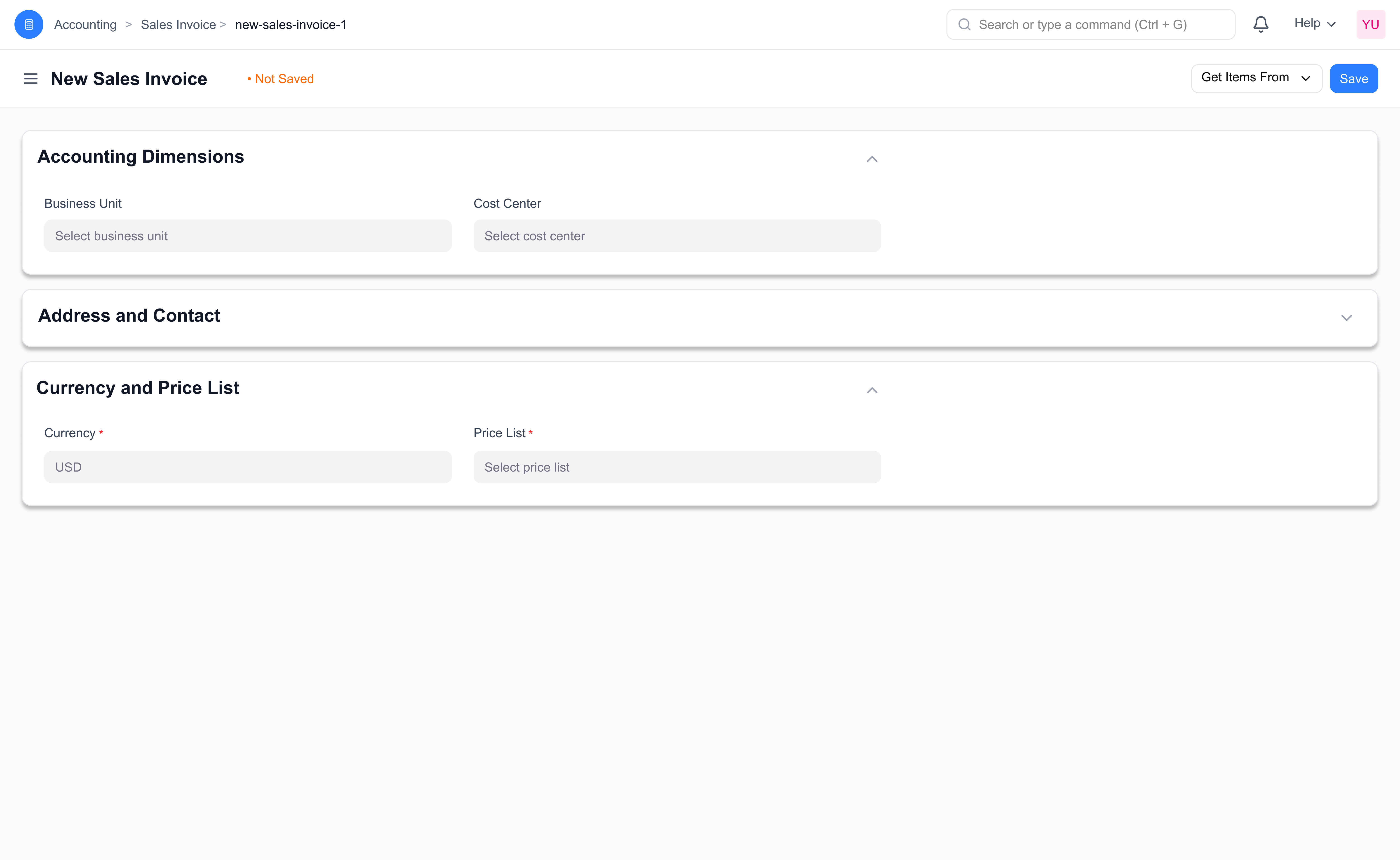 Accounting Dimension in Sales Invoice