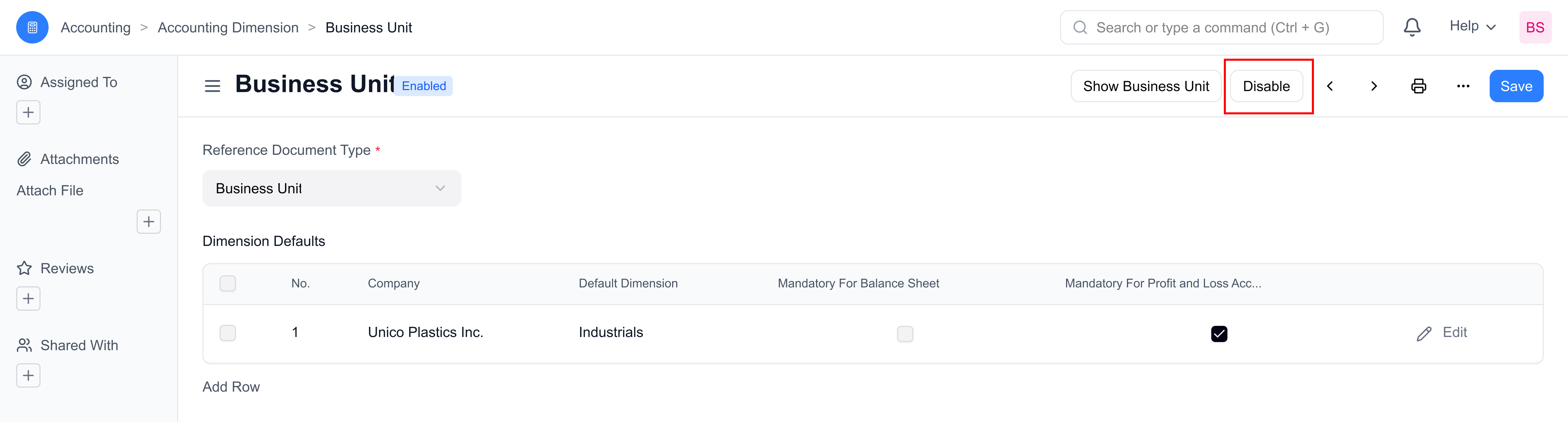 Accounting Dimension Mandatory in Transaction